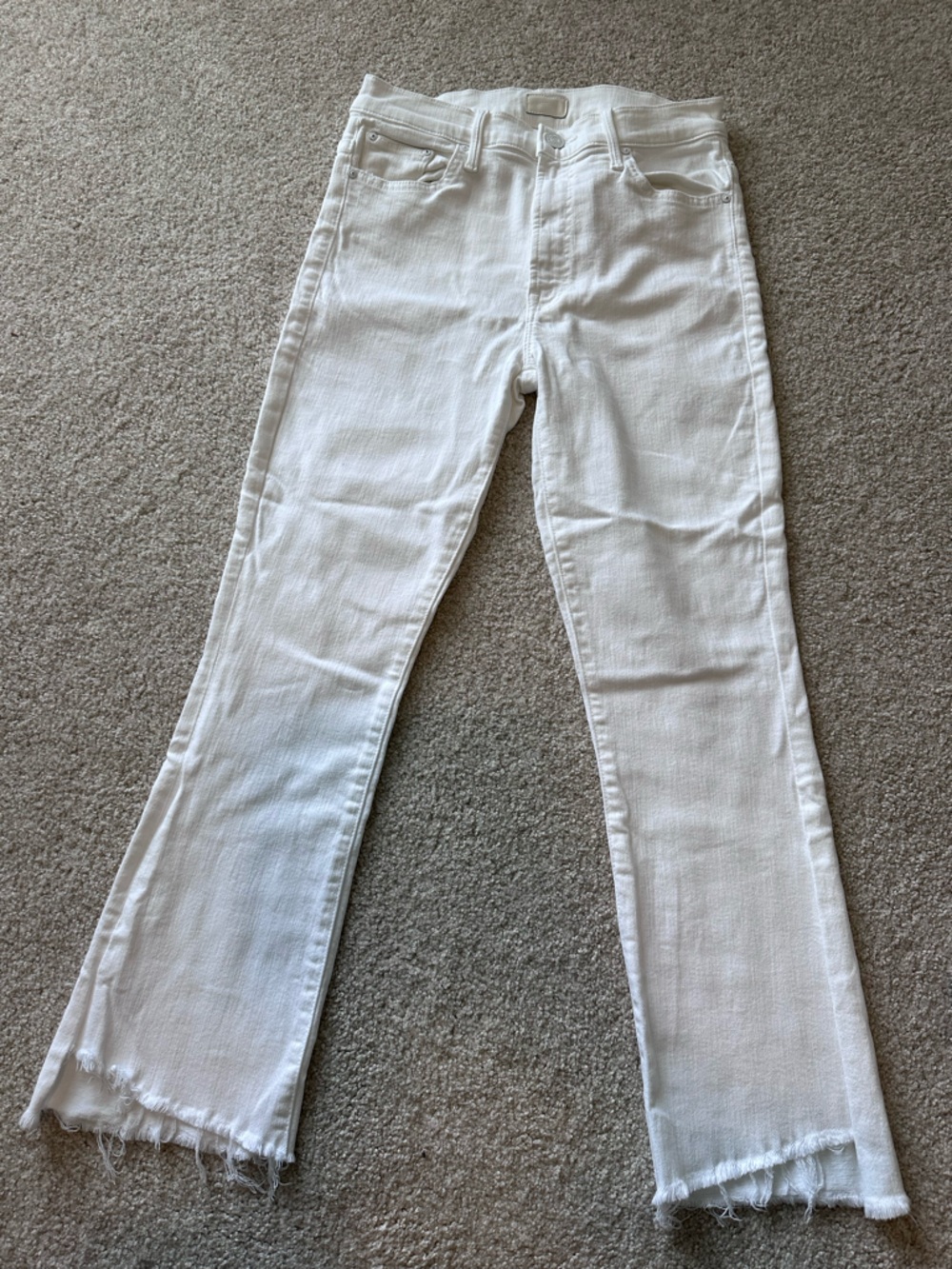 MOTHER White Ankle Cropped Jeans